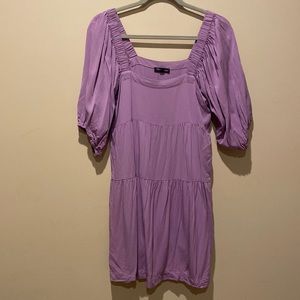 Square neck mid sleeve dress